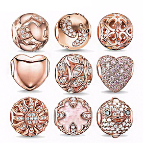 Rose Gold Crystal Beads