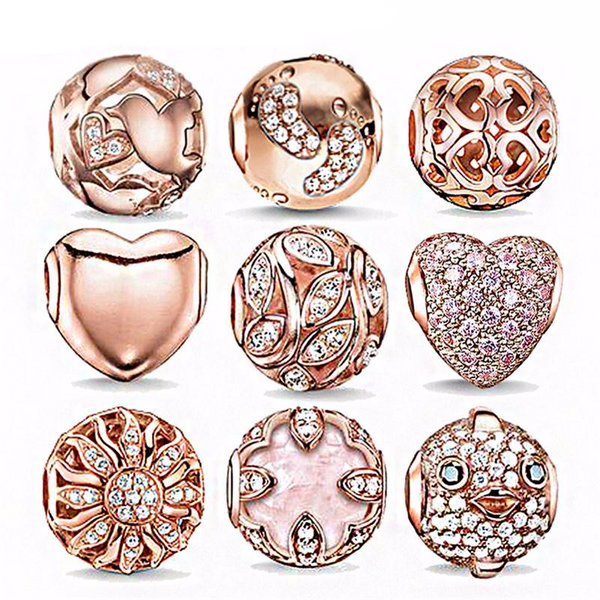 Rose Gold Crystal Beads
